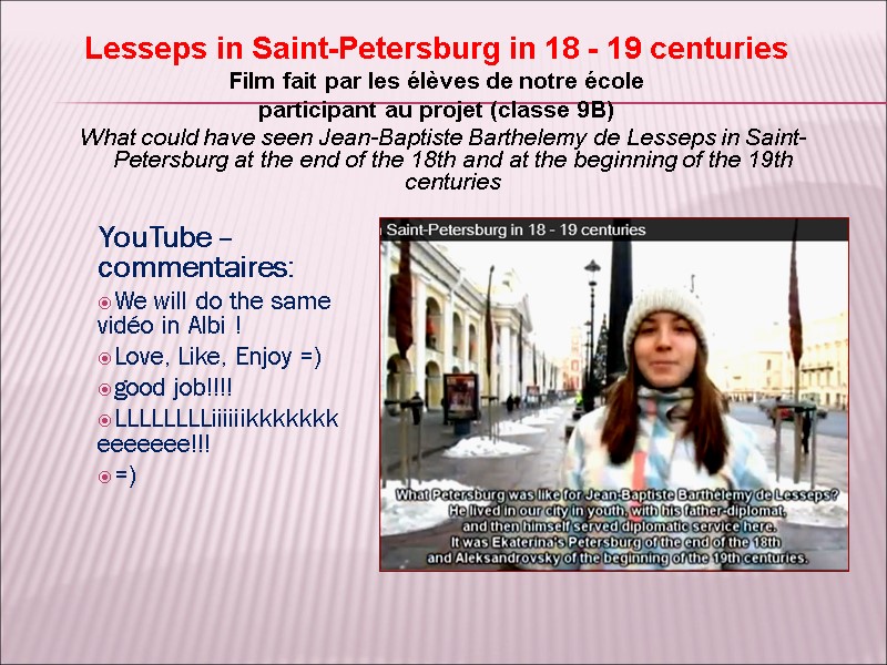 YouTube – commentaires: We will﻿ do the same vidéo in Albi ! Love, Like,